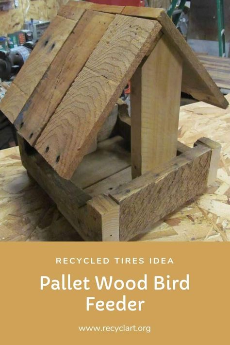 Pallet Wood Bird Feeder • 1001 Pallets Wood Bird Feeder, Wooden Bird Feeders, Bird Tables, Bird House Feeder, Garden Pallet, Pallet House, Pallet Project, Diy Bird Feeder, Pallet Creations