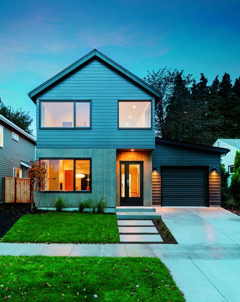 Sleek, unique lines define the modern beauty of this full glass exterior door. Expansive glass helps showcase the homes open, light-filled layout. Creative use of one sidelight repeats the single-grille pattern on the large picture windows. Full Glass Entry Door, Door With One Sidelight, Full Glass Exterior Door, Glass Entry Door, Single Exterior Doors, Fiberglass Front Entry Doors, Entry Door With Sidelights, Modern Entry Door, Fiberglass Front Door