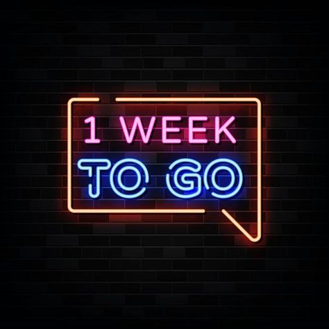 1 week to go neon signs Premium Vector | Premium Vector #Freepik #vector #sale #light #marketing #promotion One Week To Go Countdown, 1 Week To Go Countdown, Church Poster Design, Church Poster, Birthday Stuff, Premium Vector, Adobe Photoshop, Graphic Resources, Poster Design