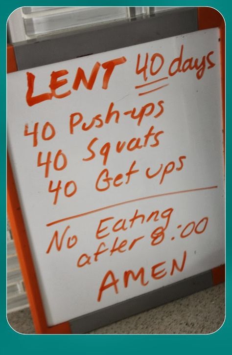 My lent challenge. I've already given up most treats so I'm taking a different approach this year. 40 Days Of Lent, Crossfit At Home, Diet Challenge, Workout At Work, Prenatal Workout, Easter Kids, Cardio Workout, Fitness Diet, What Is Life About