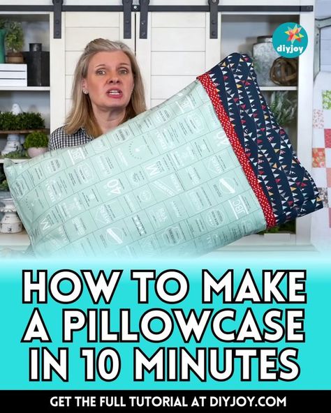 Sewing Pillow Cases For Beginners, How To Sew A Pillowcase For Beginners, How To Make A Pillowcase Tutorials, Pillowcase Sewing Tutorial, How To Make Pillowcases, How To Make A Pillowcase, How To Sew A Pillowcase, Pillowcases Tutorial, Fall Hanging Baskets