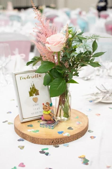 Disney Wedding Centerpieces Diy, Disney Table Numbers, Disney Quince, Literary Wedding Theme, Disney Wedding Decorations, Disney Themed Bridal Shower, Cinderella Baby Shower, Disney Centerpieces, Wedding Jokes