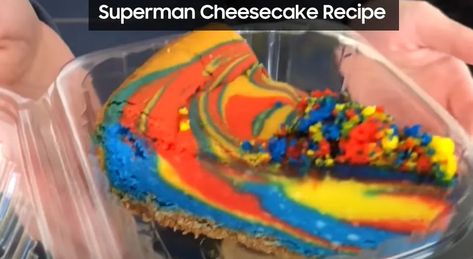 Superman Cheesecake Recipe, Recipe With Marshmallows, Superman Ice Cream, Ice Cream Cheesecake, Decadent Cheesecake, Superman Cake, Superman Cakes, Most Popular Desserts, Cream Cheesecake