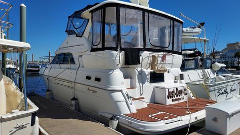 Cabin Cruiser Boat, Carver Yachts, Tv Center, Marine Flooring, Carolina Beach Nc, Cruiser Boat, Stainless Sink, Cabins For Sale, Cabin Cruiser