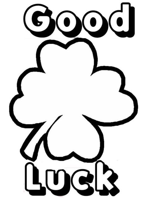 Four Leaf Clover Can Bring Good Luck Coloring Page : Color Luna Clover Coloring Page, Good Luck Today, Bug Coloring Pages, Colouring Pictures, Coloring Page Free Printable, Good Luck Charlie, Preschool Coloring Pages, Baby Play Activities, Bear Coloring Pages