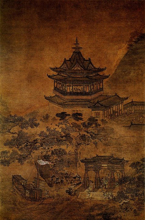 ming dynasty art | Ming Dynasty painting of a Chinese Tower China History Aesthetic, Chinese History Aesthetic, Ming Dynasty Architecture, Ming Dynasty Aesthetic, Ancient Asian Art, Chinese Art Aesthetic, Chinese Ancient Art, Chinese Dynasty Aesthetic, Dynasty Aesthetic