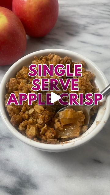 Single Serve Apple Crisp, Single Serve Dessert Recipes, Dessert For One, Campfire Foods, Crisp Topping, Energy Food, Small Batch Baking, Apple Treat, Single Serve Desserts