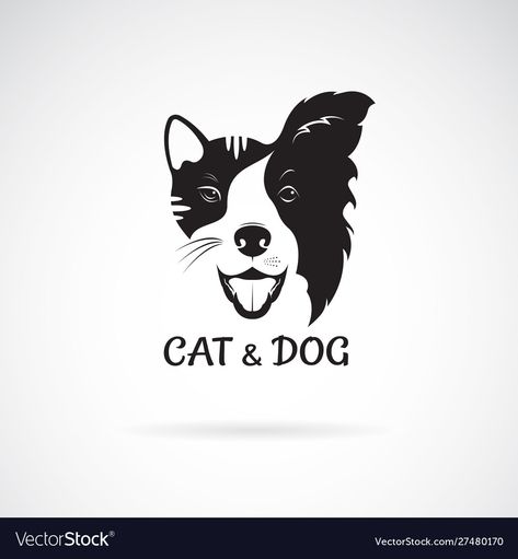 Dog And Cat Logo Design, Dog And Cat Logo, Cat And Dog Tattoo, Wild Animals Vector, Cat Logo Design, Dog Skull, Diy Dog Toys, Tattoo Dog, Disney Tattoo