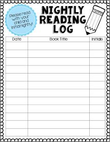 Adventures of First Grade: Reading Logs Reading Log Kindergarten, Kindergarten Reading Log, Reading Log Template, First Grade Homework, Reading Log Printable, Gifted Children, Reading Street, Reading Logs, Reading At Home