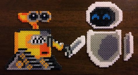 Wall.E and Eve Perler Sprites by UberNerd121 Perler Sprites, Wall E And Eve, Artist Humor, Make A Game, Apple Model, Wall E, Because I Love You, Drawing Tools, Artisan Craft