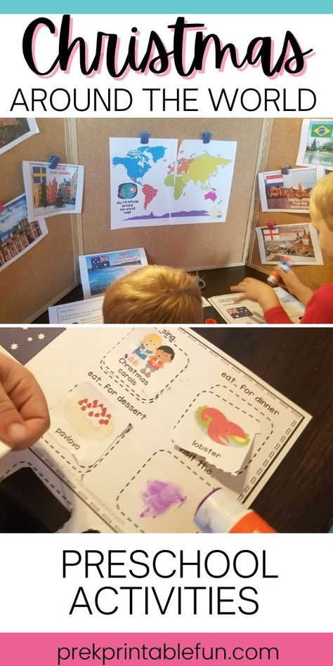 The World Preschool Activities, World Preschool Activities, Around The World Preschool Activities, Christmas Around The World Preschool, Around The World Preschool, Christmas Traditions Around The World, December Lesson Plans, Christmas Lesson Plan, Countdown Activities