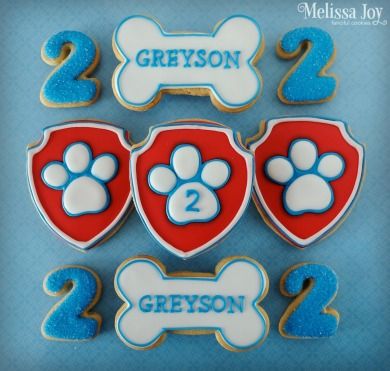 Bakery Merch, Cookies For Birthday, Paw Patrol Cookies, Paw Patrol Birthday Theme, Flower Sugar Cookies, Paw Patrol Birthday Cake, 5th Birthday Party, Sugar Cookie Royal Icing, Second Birthday Ideas