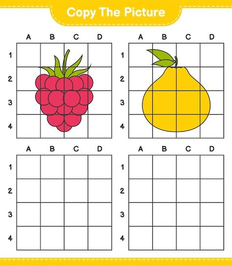 Copy the picture, copy the picture of fr... | Premium Vector #Freepik #vector #trace #handwriting-practice #dots #kids-worksheet Kids Worksheet, Fruit Picture, Dot To Dot, Game Printable, Handwriting Practice, Grid Lines, Printable Worksheets, Vector Photo, Games For Kids