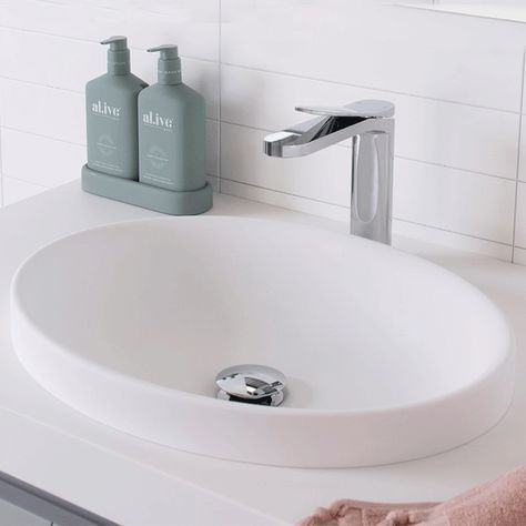 ADP Dignity Semi Inset Basin, Best Price Online - The Blue Space Inset Basin Bathroom, Semi Inset Basin Bathroom, Semi Countertop Basin, Semi Inset Basin, Semi Recessed Sink, Benchtop Colours, Basin White, Architectural Designer, Latest Bathroom