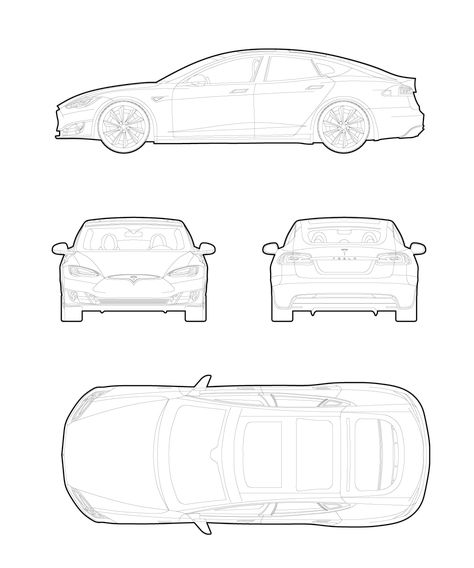 Car Elevation Architecture, Car Architecture Drawing, Car Cutout, Auto Vector, Car Architecture, Car Diagram, Car Top View, Cars Vector, Car Vector Illustration