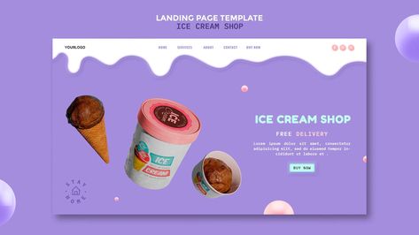 Free PSD | Ice cream shop landing page Baskin Robbins, Website Redesign, Ice Cream Shop, Landing Page Design, File Free, Psd Files, Free Psd, Page Design, Landing Page