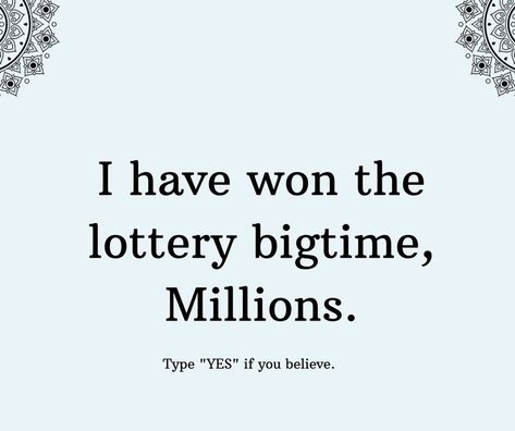 Lottery Affirmations, Affirmation Wealth, Win For Life, Money Vision Board, Wealth Abundance, Gratitude Affirmations, The Lottery, Vision Board Affirmations, God Is Real