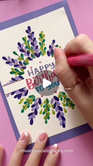 Best Card Making Ideas, Birthday Greetings Handmade, Cards For Happy Birthday, Birthday Card Easy Diy, Funny Birthday Drawing Ideas, Birthday Gift Cards Diy, Brush Pen Birthday Card, Happy Birthday Card Making, Sister Birthday Card Ideas Handmade