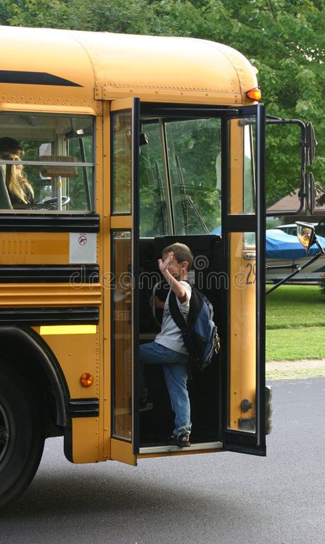 Boy Waving getting on Bus. Boy waving goodbye as he gets on school bus , #Affiliate, #Bus, #Waving, #Boy, #waving, #bus #ad Waving Goodbye, Home Day Care, Happy Images, Back To School Hacks, School Bus Driver, Wheels On The Bus, School Age, Bus Driver, School Time