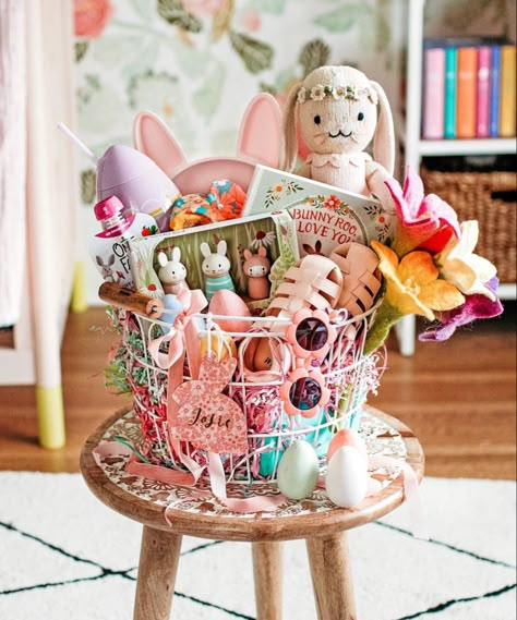 Easter Basket For Toddler Girl, Easter Baskets For Babies, Easter Kids Baskets, Aesthetic Easter Basket, Baby Girl Easter Basket, Toddler Girl Easter Basket, Toddler Easter Basket, Easter Photo Ideas, Easter Baskets For Kids