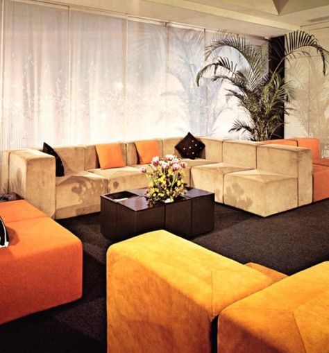 Autumn Suede #1978 #sofaset #livingroomdecor #1970s #modularsofa #ultrasuede #sofadesign #livingroomdesign #70s #colorblock… | Instagram Giki Tiki, 70s Home, 70s Home Decor, Vintage Interior Design, Instagram Autumn, Vintage Interiors, Vintage Interior, Modular Sofa, Sofa Design