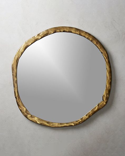 Statement Mirror Oversized Round Mirror, Round Brass Mirror, Modern Bathroom Mirrors, Large Round Mirror, Mantel Mirrors, Leather Mirror, Gold Mirror Wall, Bath Mirror, Rattan Mirror