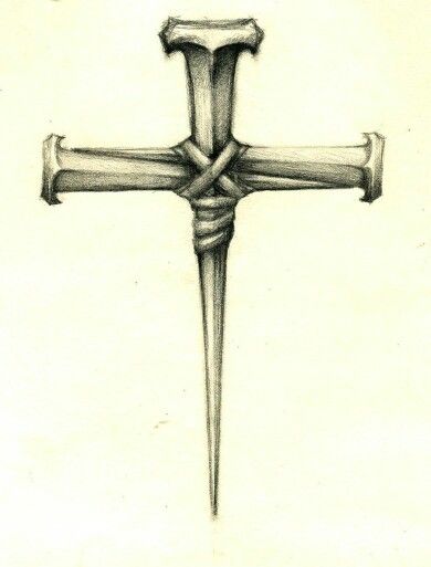 Christian Cross Tattoos, Crucifix Tattoo, Cross Drawing, Iron Nails, Celtic Cross Tattoos, Nail Cross, Cross Tattoo For Men, Cross Tattoos, Cross Tattoo Designs