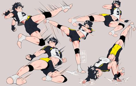 Flying Kick Pose, Kick Pose Reference, Kick Pose, Flying Kick, Akaashi Keiji, Haikyuu Funny, Haikyuu Manga, Haikyuu Characters, Haikyuu Fanart