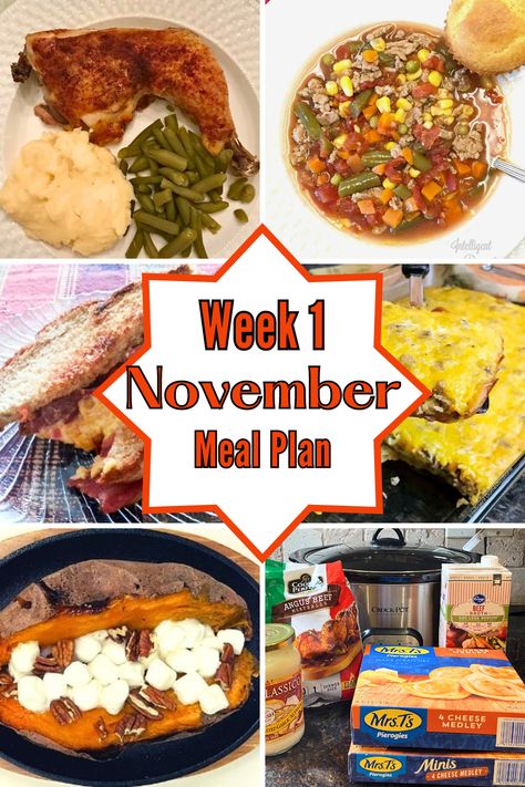 November Menu Plan, November Meal Ideas, November Meal Plan, Meal Plan For Week, Weeknight Dinner Recipes, Meal Plan Week, Weekly Dinner Menu, Weekly Meal Plans, Weekly Dinner