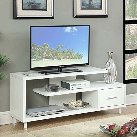 Pemberly Row 60 Unique Tv Stands, 65 Tv Stand, 60 Inch Tv Stand, 60 Tv Stand, Tv Stand Shelves, Flat Screen Tv, White Tv, Tv Stand Console, Cool Tv Stands