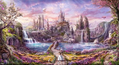 Castle Background, Anime Places, Alice's Adventures In Wonderland, Underwater Art, Fantasy Background, Castle Art, Fantasy Castle, Fantasy City, Fantasy Setting