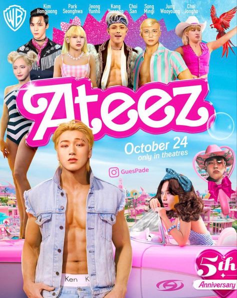 Ateez Barbie Movie for ateez 5th anniversary on October 22 Ateez Funny, Best Rapper Ever, Silly Kids, Ateez Memes, Funny Pix, Drama Memes, San Ateez, Funny Kpop Memes, 5th Anniversary