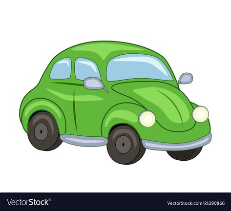 Car Cartoon Cute, Animated Car, Vehicle Clipart, Car Vector Illustration, Car Animation, Car Green, Car Clipart, Green Cartoon, Cartoon Cars