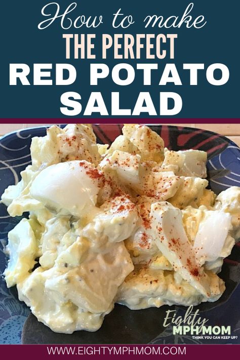 Easy Potato Salad Red Potatoes, Easy Red Skin Potato Salad, Potato Salad Using Red Potatoes, Red Potatoe Salad With Dill, Potato Salad With Egg Recipe, Red Potatoes Salad Recipe, Cooking Potatoes For Potato Salad, Red Potato Salad No Mayo, Red Potatoe Salad Recipe