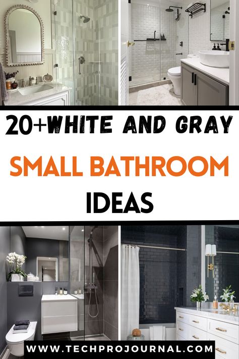 Have you ever thought about how fresh and timeless white and gray ideas can make your small bathroom feel? These white and gray small bathroom ideas will help you create a clean, modern look, even in a compact space. You’ll love how these neutral tones can transform your small bathroom into a serene retreat. White And Gray Bathroom With Black Fixtures, Bathroom Interior Design Grey And White, Small Bathroom Grey And White, Small Bathroom Gray Floor, Grey Tile Small Bathroom, Small Bathroom With White Vanity, White Vanity Gray Walls Bathroom, Gray And White Small Bathroom, White And Light Grey Bathroom