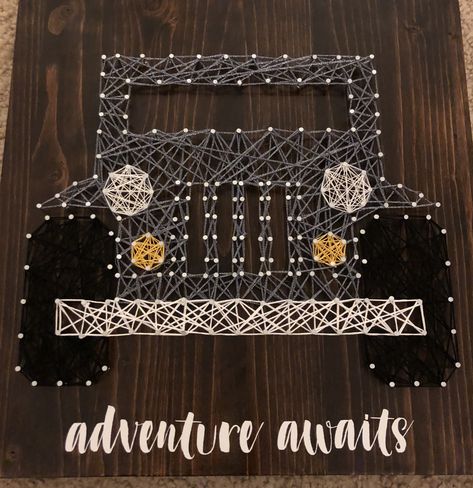 Jeep Gifts For Him, Jeep Crafts Diy, Jeep Crafts, House On Land, Diy For Room, Jeep Art, Jeep Gifts, 2nd Christmas, String Art Templates