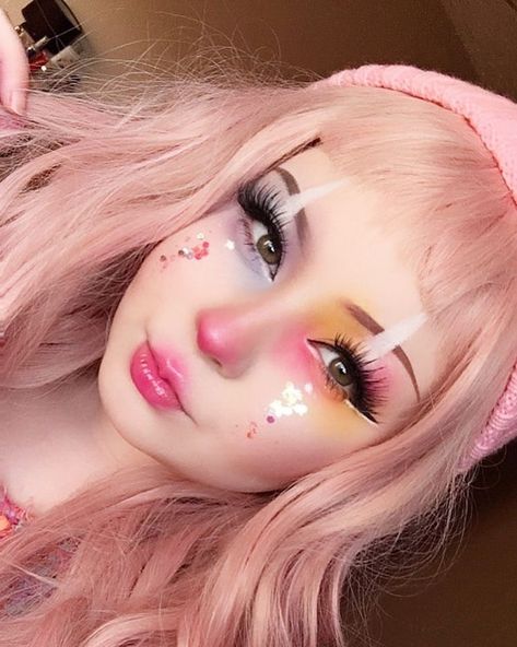 Clown Makeup Pretty, Anime Make-up, Makeup Kawaii, Fantasy Make-up, Halloweenský Makeup, Halloween Make-up Looks, Make Up Tutorials, Anime Makeup, Kawaii Makeup