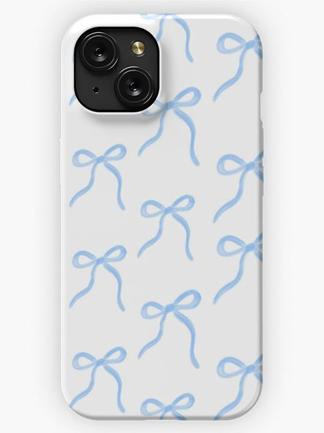 Girly soft coquette aesthetic ribbon bows print phone case Blue Diy Phone Case, Bow Iphone Case, Evry Jewels Phone Case, Cute Blue Phone Cases, Ribbon Phone Case, Iphone 12 Aesthetic Cases, Blue Ribbon Aesthetic, Soft Coquette Aesthetic, Jeweled Phone Cases