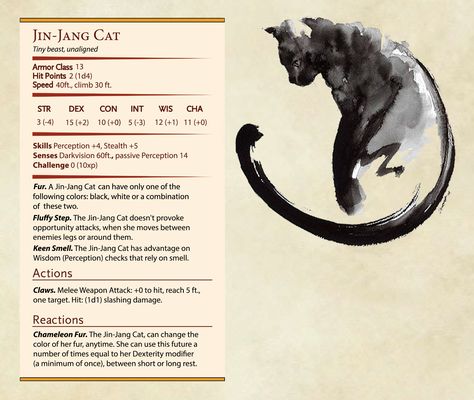 Dnd Pet Ideas, Dnd Cat Familiar, Find Familiar Dnd, Dnd Familiar Homebrew, 5e Familiars, Familiars Dnd, Dnd Pet Companion, Trickster Cleric, Familiar Dnd