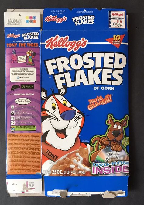 Frosted Flakes 2005 SCOOBY DVD ROM Still Inside Box! Cereal Premium Toy TOON New Cereal, Breakfast Party, Lighted Ornaments, Types Of Lettering, Vintage Memory, New Trucks, Healthy People, Frosted Flakes, Toy Boxes