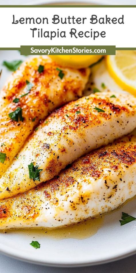 Looking for a quick and delicious seafood dinner idea? This Lemon Butter Baked Tilapia recipe is not only simple but also bursting with flavor! By visiting, you’ll find an easy way to impress your family with a healthy meal. Save this recipe for your next weeknight dinner! Tilapia Dinner, Tilapia Recipes Healthy, Lemon Butter Tilapia, Tilapia Recipes Easy, Baked Tilapia Recipes, Tilapia Recipe, Baked Tilapia, Tilapia Recipes, Lemon Butter