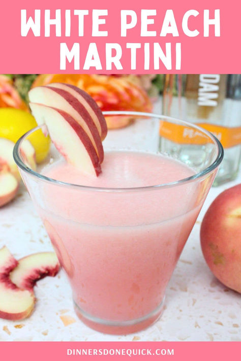 Sip on the ultimate summer refreshment with our White Peach Martini! This delightful cocktail combines the sweet, juicy flavor of white peaches with a smooth, refreshing finish. Perfect for happy hours, brunches, or any special occasion, this martini will elevate your cocktail game. Easy to make and irresistibly delicious, it's sure to be a crowd-pleaser. Click to get the full recipe and add a touch of elegance to your next gathering! 🍑🍸 #WhitePeachMartini #SummerCocktails #EasyDrinkRecipes White Peach Martini, Peach Martini Recipe, Summer Martini Recipes, Summer Martinis, Peach Martini, Sweet Martini, Martini Recipes Vodka, White Peaches, Peach Drinks