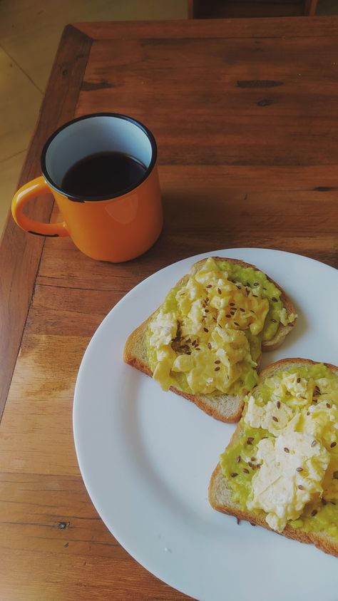 Egg Toast, Scrambled Eggs, Avocado Toast, Meal Prep, Avocado, Toast, Egg, Coffee, Quick Saves