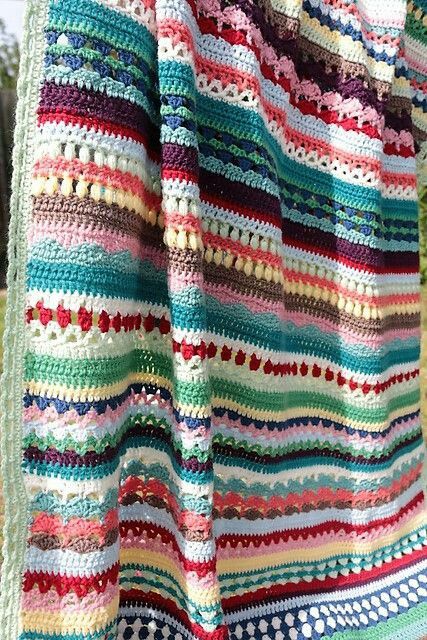 Spice of Life Blanket by Sandra Paul (aka Cherry... Crochet Heart Blanket, Scrap Yarn Crochet, Crocheted Blankets, Afghans Crochet, Crocheted Blanket, Crochet Afgans, Crochet Blanket Afghan, Crochet Quilt, Crochet Throw