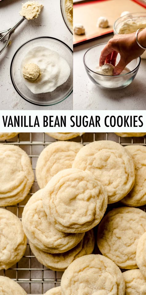 Soft And Chewy Sugar Cookies, Vanilla Bean Sugar, Chewy Sugar Cookies, Cookies Sugar, Vanilla Flavor, Dessert Dips, Tasty Baking, C Is For Cookie, Bean Paste