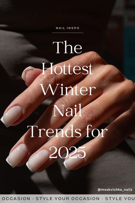 2025 Winter Nail Trends. Whether you’re looking for simple, cute, classy, French manicure, gel blue, or winter nails with designs, we have the best winter nail style ideas and winter nail inspo for you! Click through for the best winter nail designs for gel, acrylic, dip, or natural nails. 2023 winter nail trends, 2024 winter nail trends Winter Nail Designs Simple, Winter Nail Trends, Nail Designs Simple, Holiday Nail Colors, New Nail Trends, Trends 2025, Winter Manicure, Neutral Pink, Classy Nail Designs