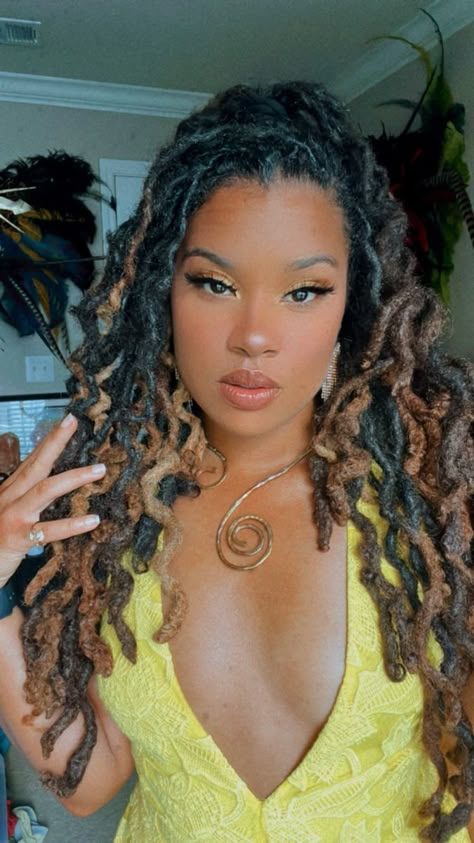 Loc Knot Hairstyles, Yellow Locs Black Women, Loc Colors, Colored Locs, Loc Hairstyles, Beautiful Locs, Dreadlock Hairstyles For Men, Beautiful Dreadlocks, Dreadlock Styles