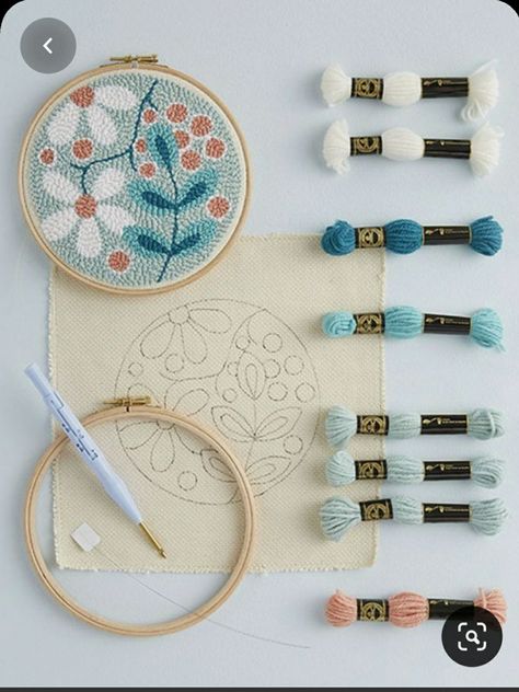 فن النسيج, Easy Flowers, Punch Needle Kits, The Punch, Punch Needle Patterns, Pola Sulam, Punch Needle Embroidery, Needle Punch, 자수 디자인