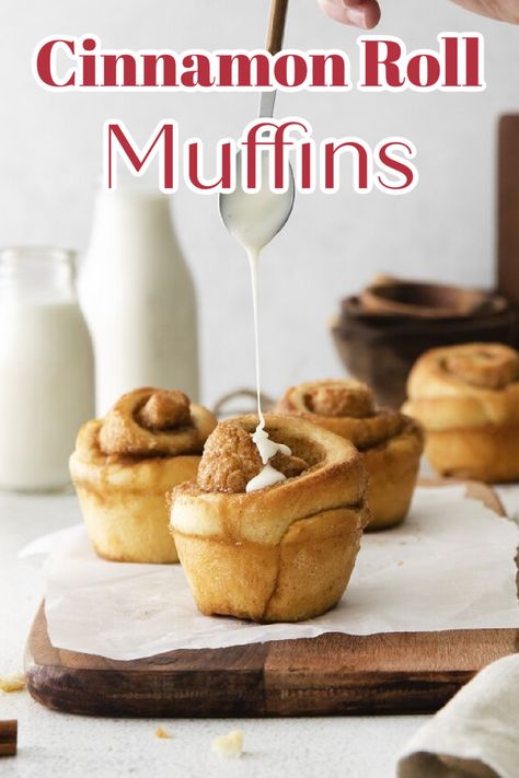 Cinnamon Rolls Muffins, Cinnamon Rolls In Muffin Tin, Muffin Top Recipes, Homemade Cream Cheese Frosting, Coffee Muffins, Cinnamon Roll Muffins, Homemade Cream Cheese, Fluffy Cinnamon Rolls, Scone Recipes