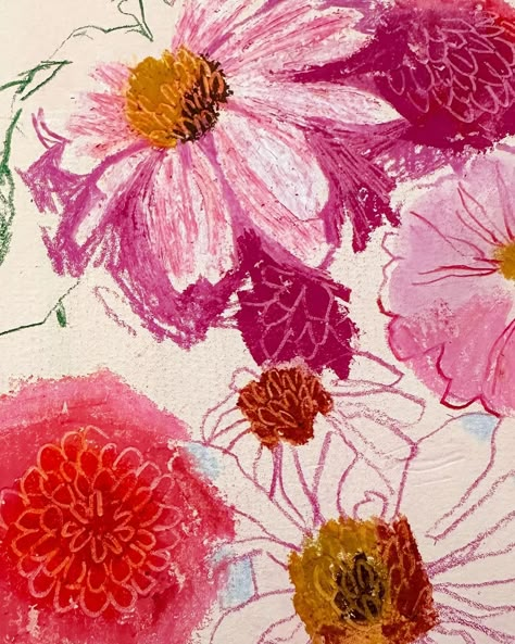 Oil Pastel Drawings, Pastel Floral, Still Life Art, Abstract Flowers, Oil Pastel, Mixed Media Art, Floral Art, Art Inspo, Things To Think About